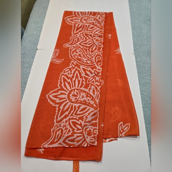 Estee Lauder Accessories - Estee Lauder Orange Fabric Scarf 100% Polyester